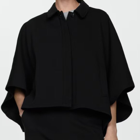 NWT Mango Cape jacket with buttons Black S - Picture 1 of 8